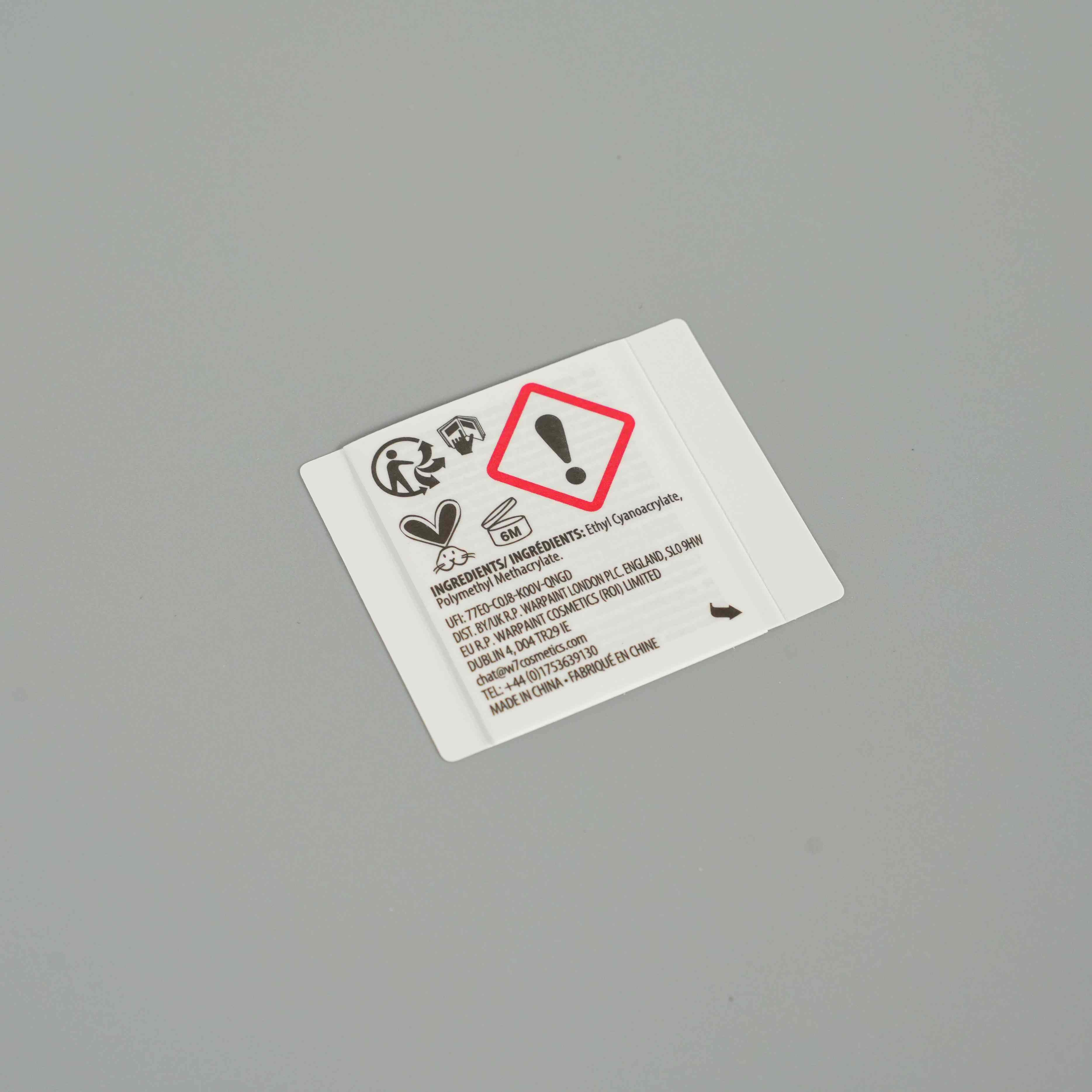 Folding Instruction Label